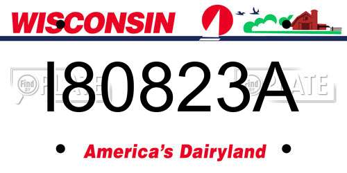 I80823A Wisconsin License Plate