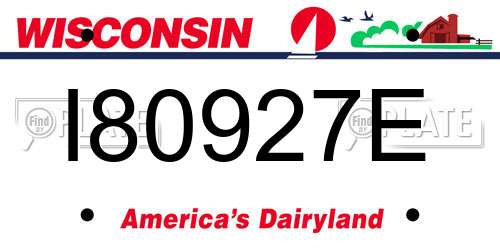 I80927E Wisconsin License Plate