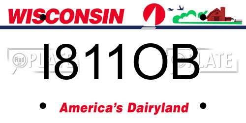 I811OB Wisconsin License Plate