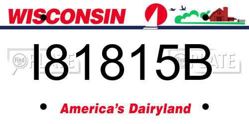 I81815B Wisconsin License Plate