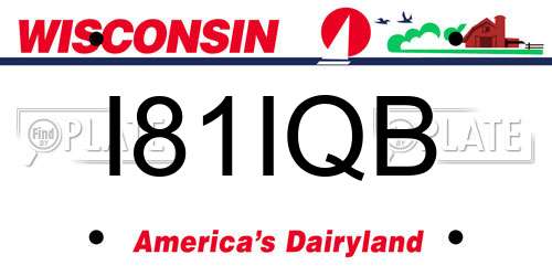 I81IQB Wisconsin License Plate