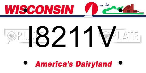 I8211V Wisconsin License Plate
