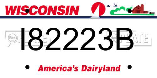 I82223B Wisconsin License Plate