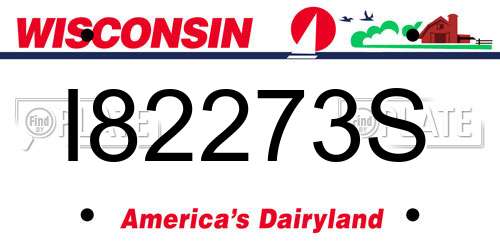 I82273S Wisconsin License Plate