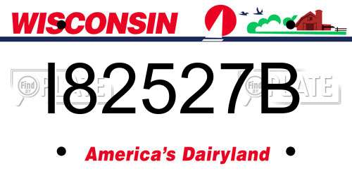 I82527B Wisconsin License Plate