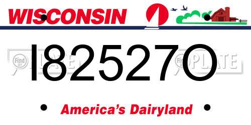 I82527O Wisconsin License Plate