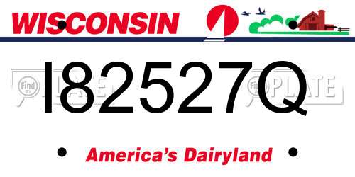 I82527Q Wisconsin License Plate