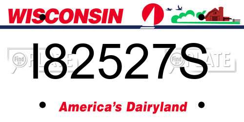 I82527S Wisconsin License Plate