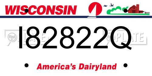 I82822Q Wisconsin License Plate