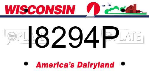 I8294P Wisconsin License Plate