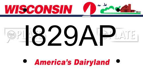 I829AP Wisconsin License Plate