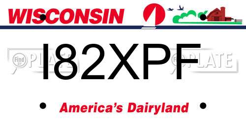 I82XPF Wisconsin License Plate
