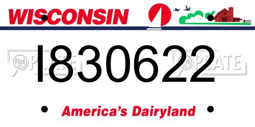 I830622 Wisconsin License Plate