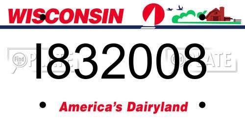 I832008 Wisconsin License Plate