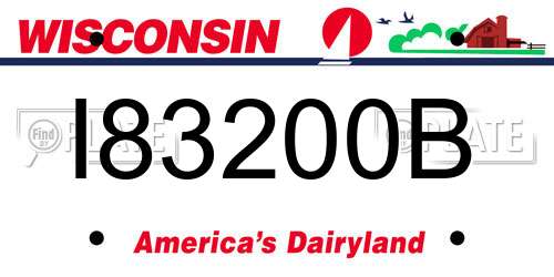I83200B Wisconsin License Plate