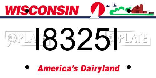 I8325I Wisconsin License Plate