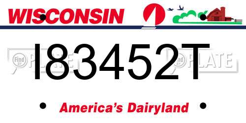 I83452T Wisconsin License Plate