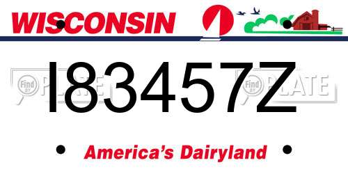 I83457Z Wisconsin License Plate