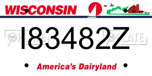 I83482Z Wisconsin License Plate