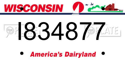 I834877 Wisconsin License Plate