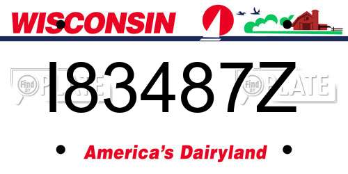 I83487Z Wisconsin License Plate