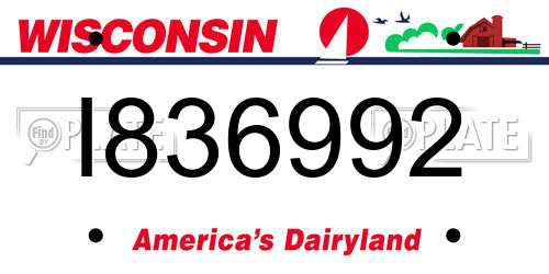 I836992 Wisconsin License Plate