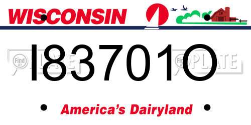 I83701O Wisconsin License Plate