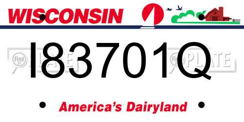 I83701Q Wisconsin License Plate