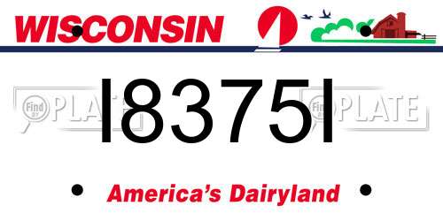 I8375I Wisconsin License Plate