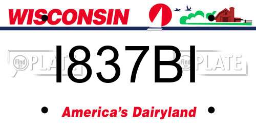 I837BI Wisconsin License Plate