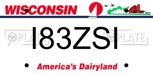 I83ZSI Wisconsin License Plate