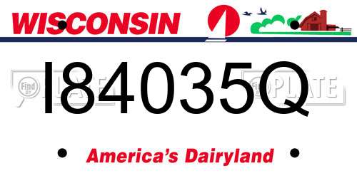 I84035Q Wisconsin License Plate