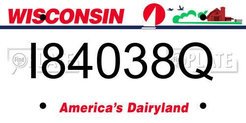I84038Q Wisconsin License Plate