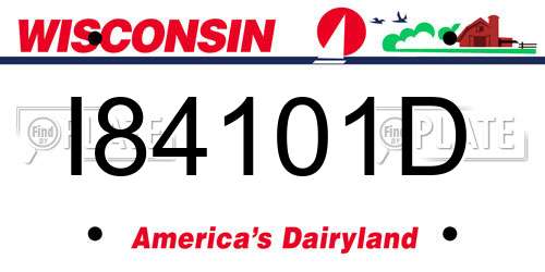 I84101D Wisconsin License Plate