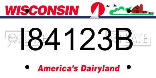 I84123B Wisconsin License Plate