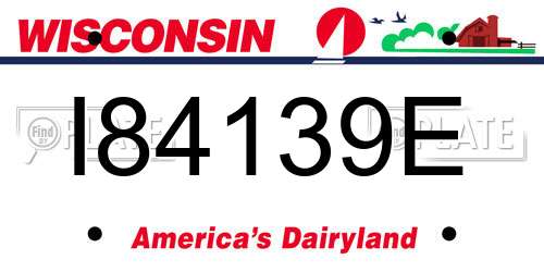 I84139E Wisconsin License Plate