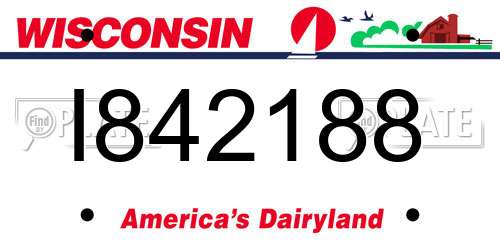 I842188 Wisconsin License Plate