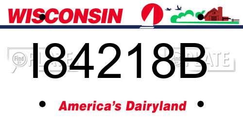 I84218B Wisconsin License Plate