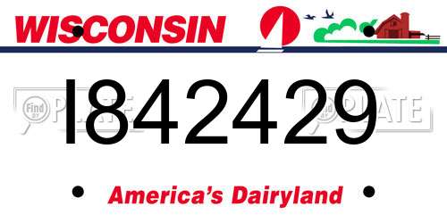 I842429 Wisconsin License Plate
