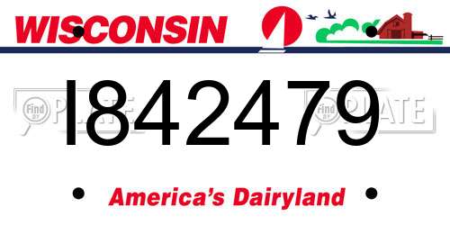 I842479 Wisconsin License Plate