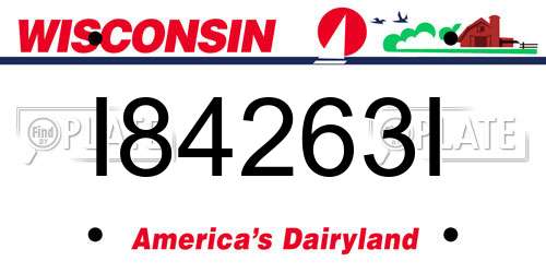 I84263I Wisconsin License Plate