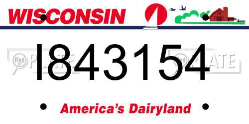 I843154 Wisconsin License Plate