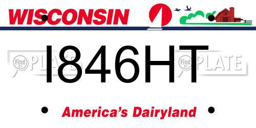 I846HT Wisconsin License Plate