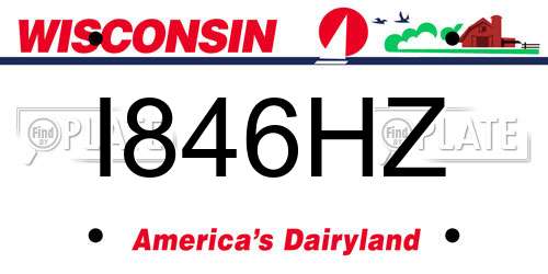 I846HZ Wisconsin License Plate