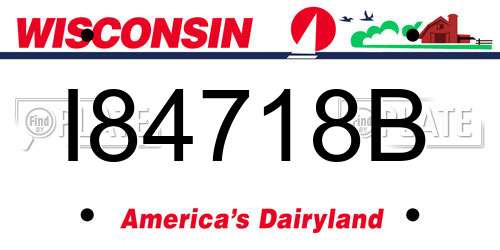 I84718B Wisconsin License Plate