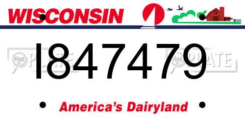 I847479 Wisconsin License Plate