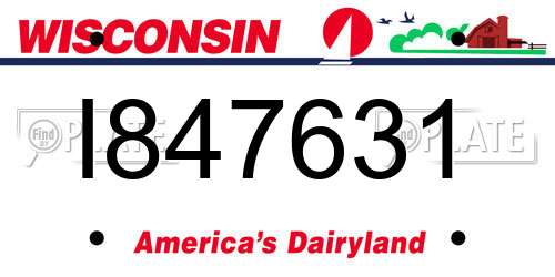 I847631 Wisconsin License Plate