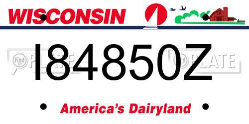 I84850Z Wisconsin License Plate