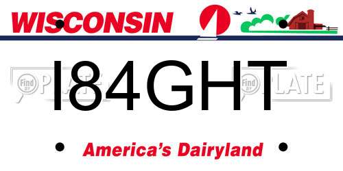 I84GHT Wisconsin License Plate