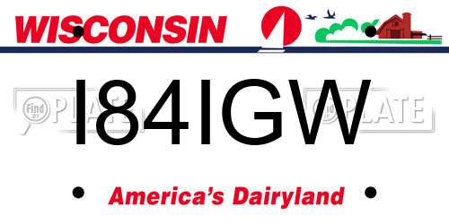 I84IGW Wisconsin License Plate